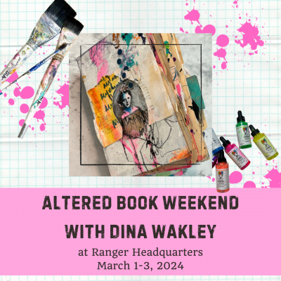 Altered book weekend with dina wakley at Ranger headquarters